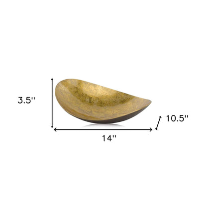 Gold and Bronze Oval Centerpiece Bowl
