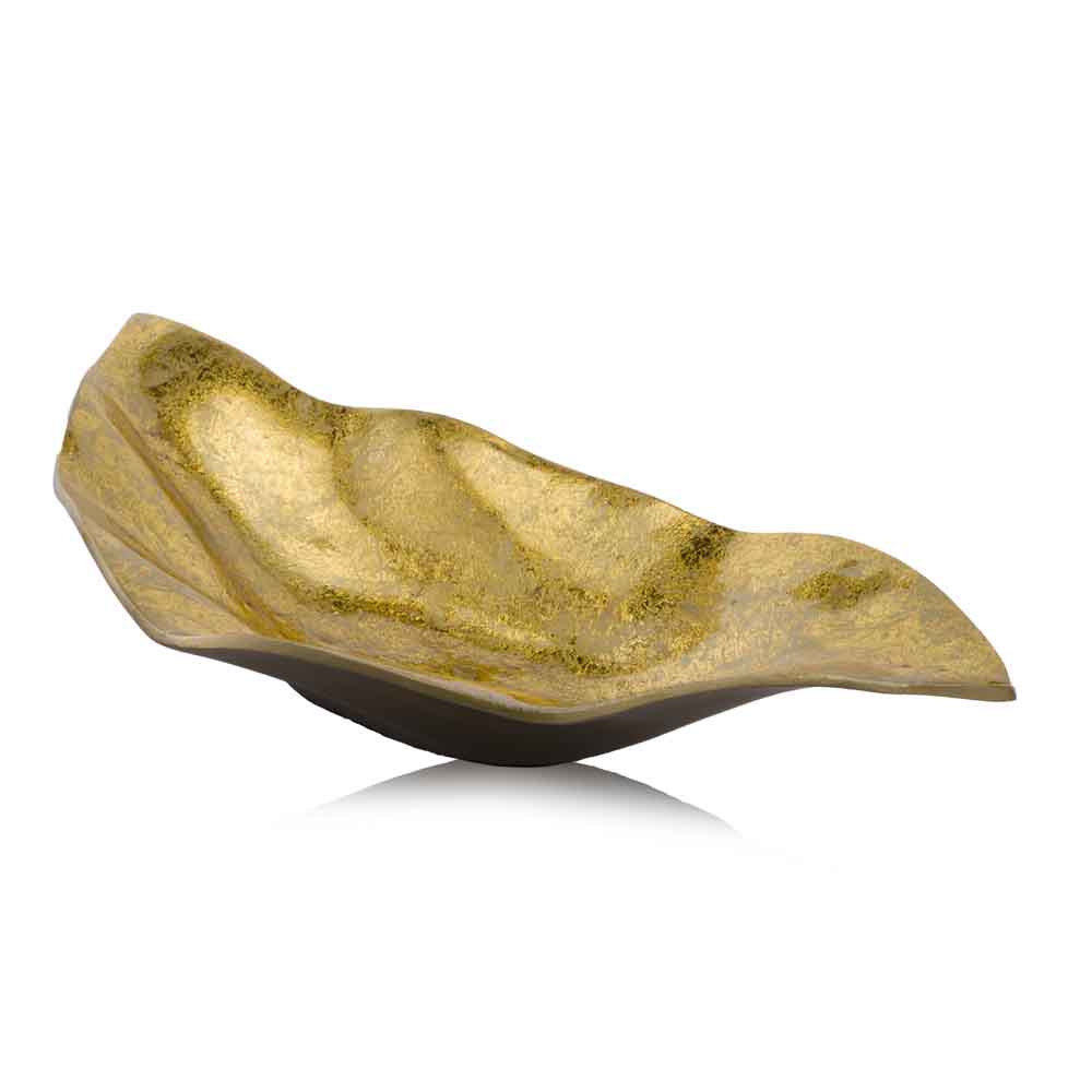 Gold Modern Wavy Centerpiece Bowl