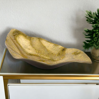 Gold Modern Wavy Centerpiece Bowl