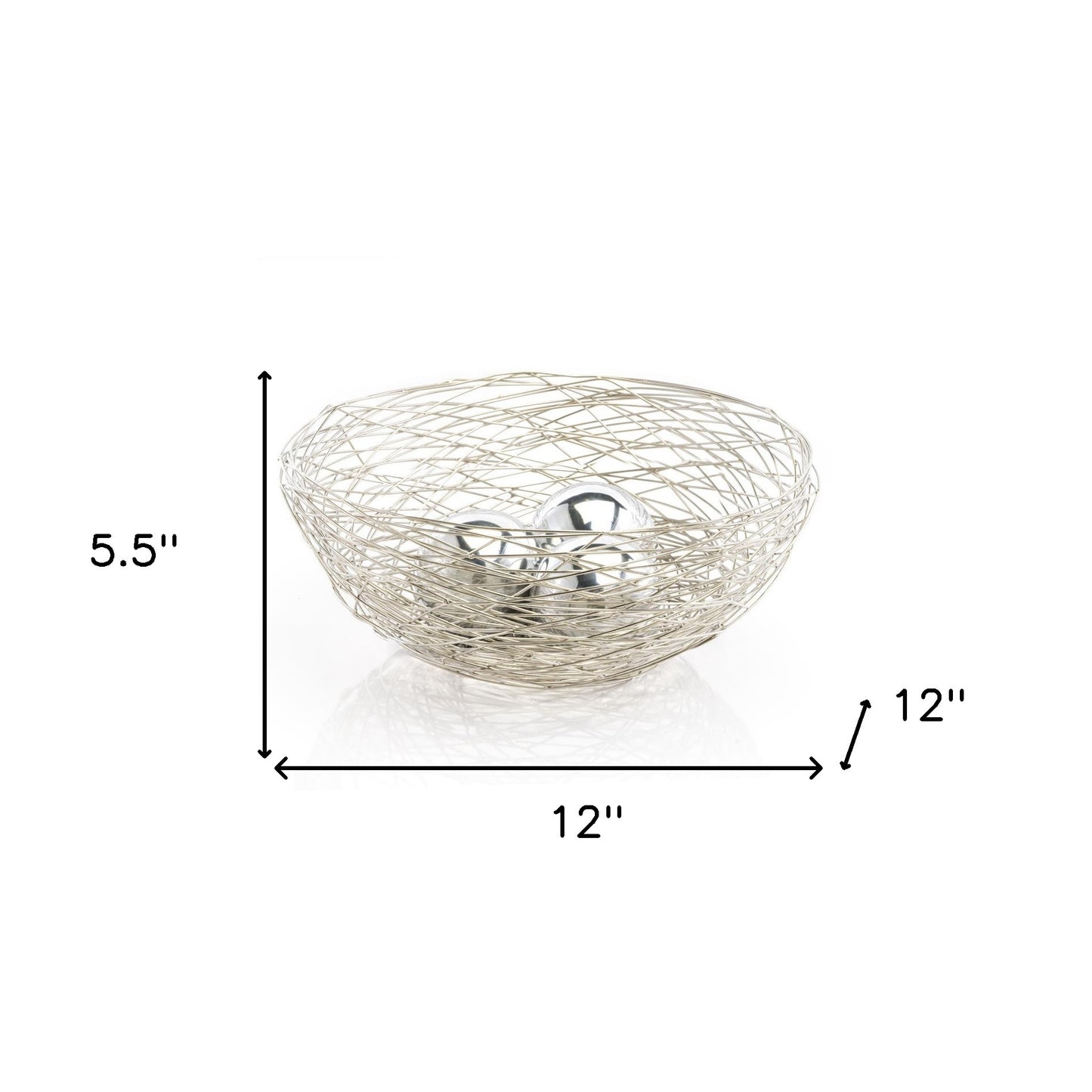 Silver Abstract Wire Round Centerpiece Bowl