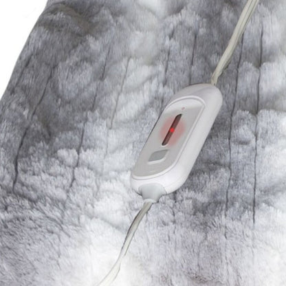 Gray And White Heated Electric Striped Throw