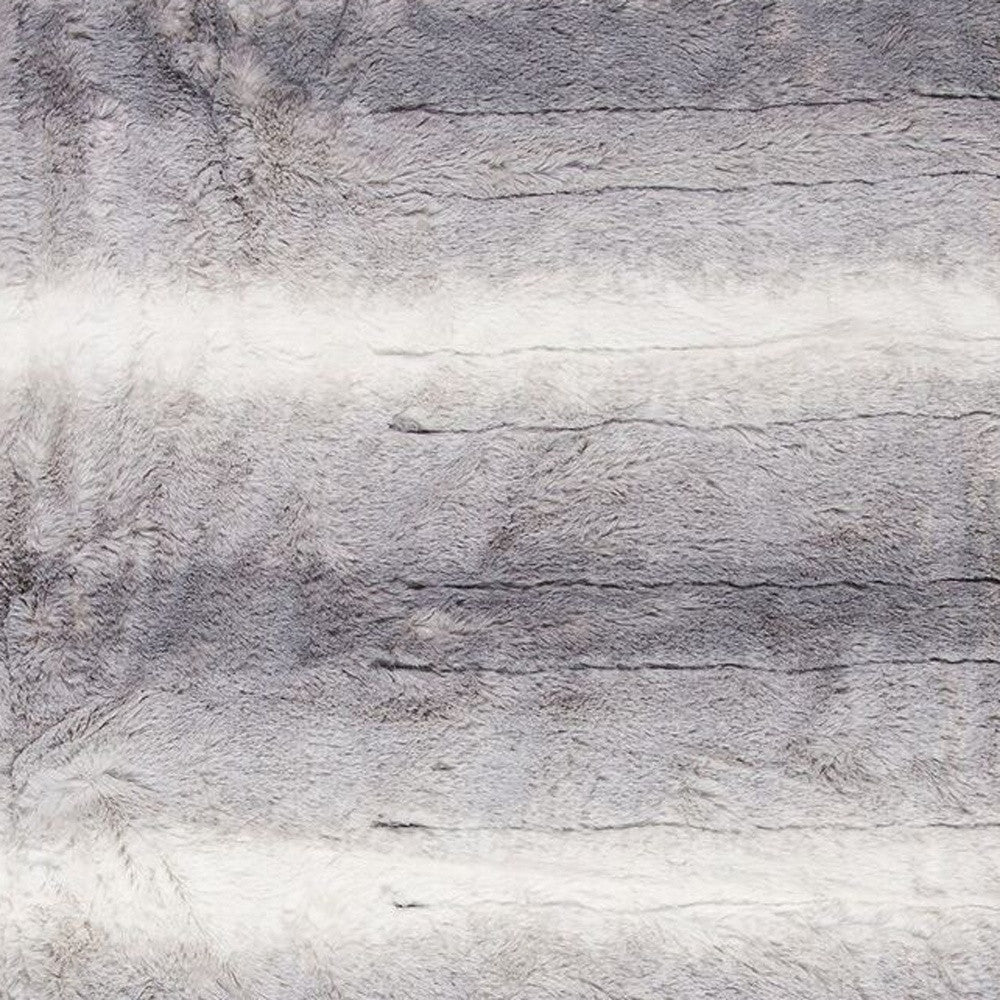 Gray And White Heated Electric Striped Throw