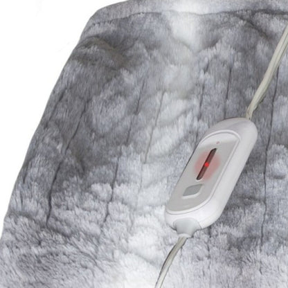 Gray And White Heated Electric Striped Throw