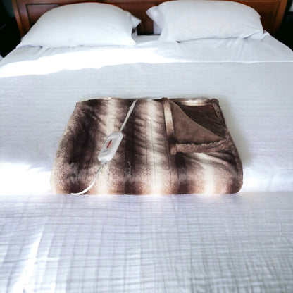 Brown And White Modern Throw