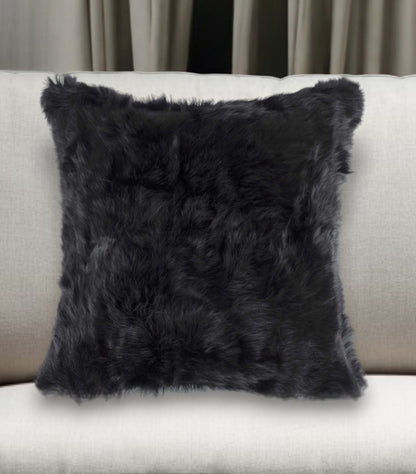 Black Wool Pillow