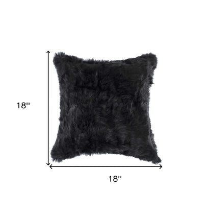 Black Wool Pillow