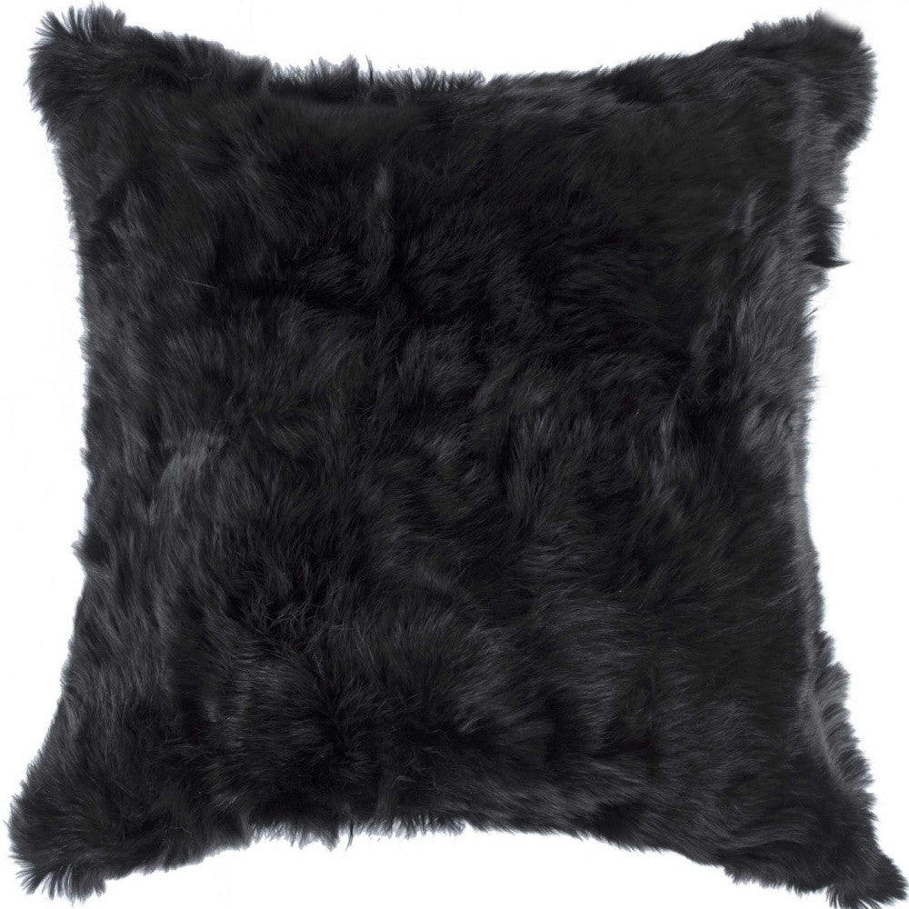 Black Wool Pillow