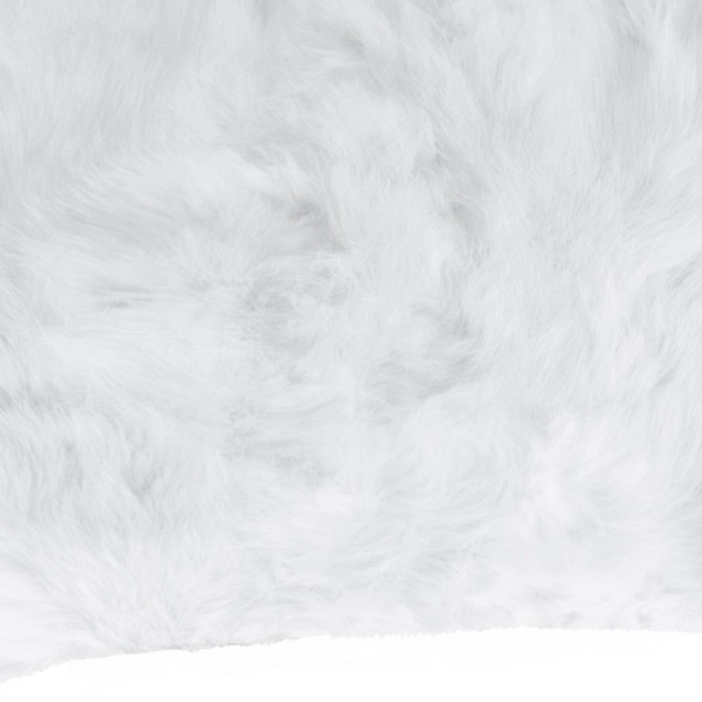 White Natural Rabbit Fur Pillow