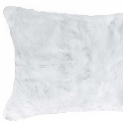 White Natural Rabbit Fur Pillow