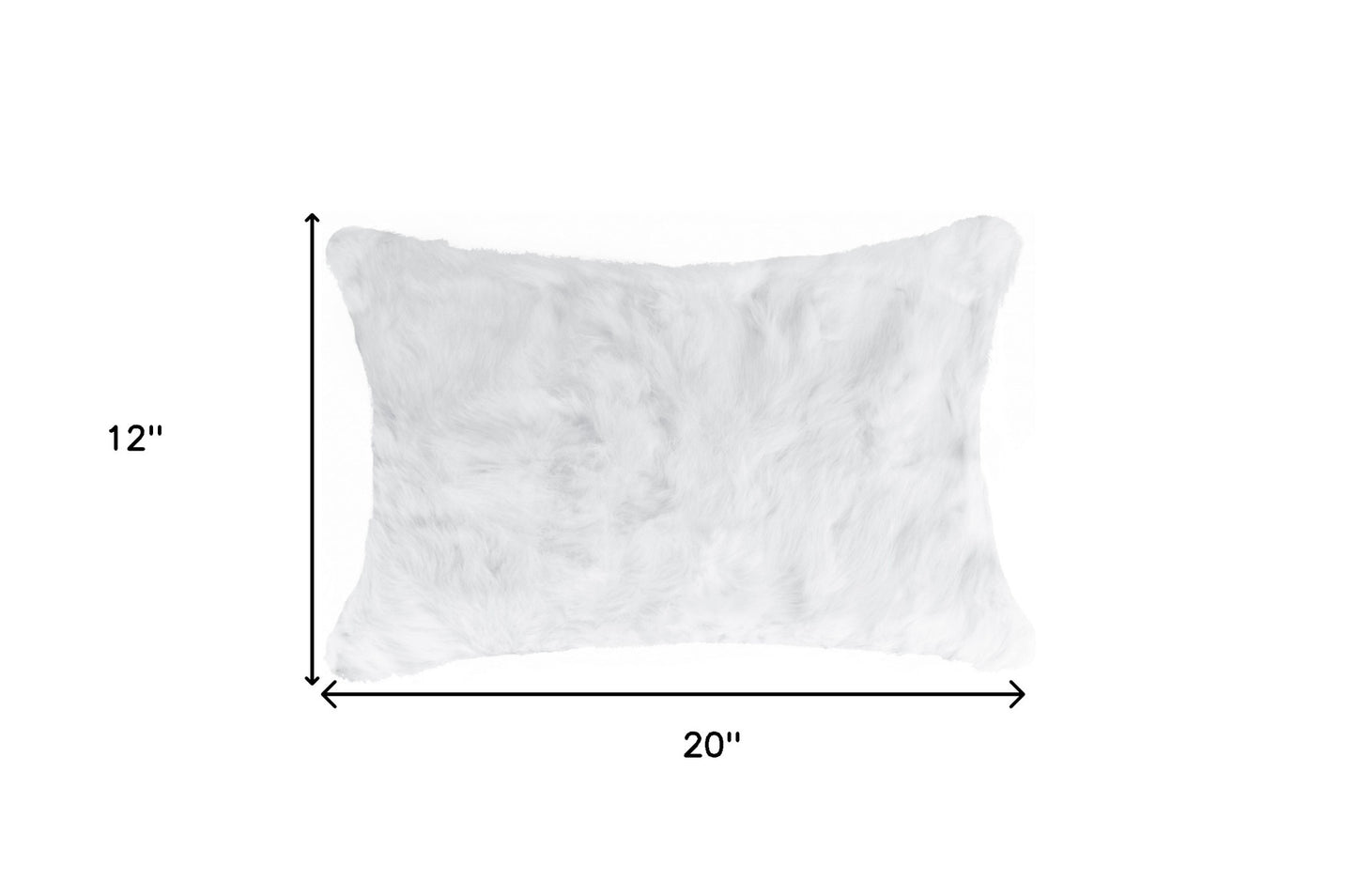 White Natural Rabbit Fur Pillow