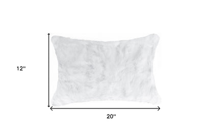 White Natural Rabbit Fur Pillow