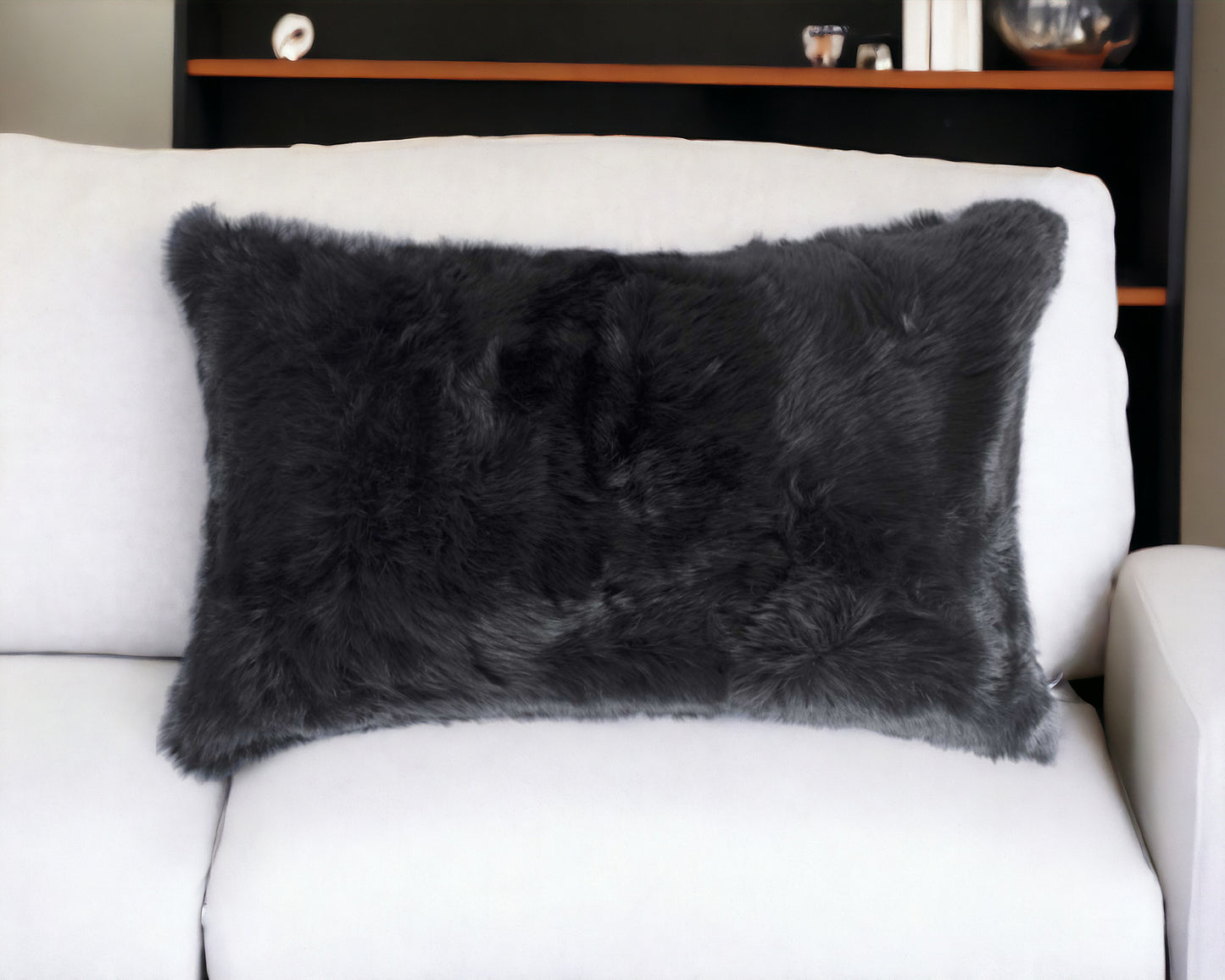 Black Wool Pillow
