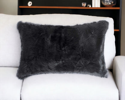 Black Wool Pillow