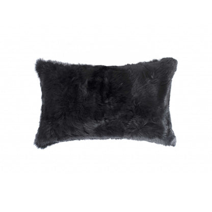 Black Wool Pillow