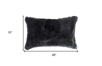 Black Wool Pillow