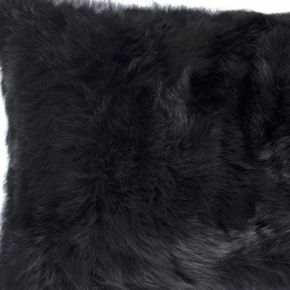 Black Wool Pillow