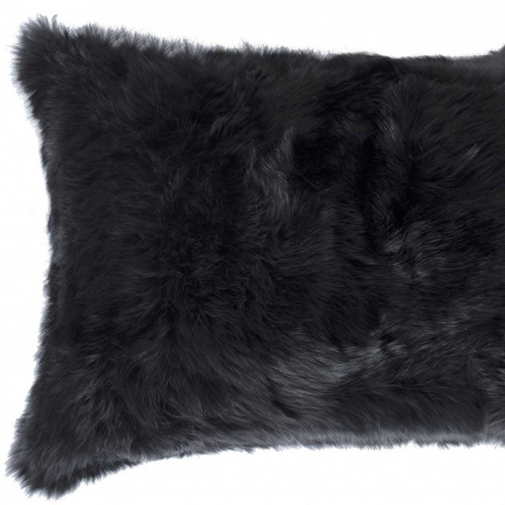Black Wool Pillow