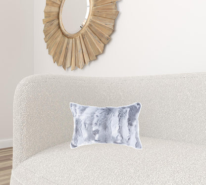 Grey Natural Rabbit Fur Pillow