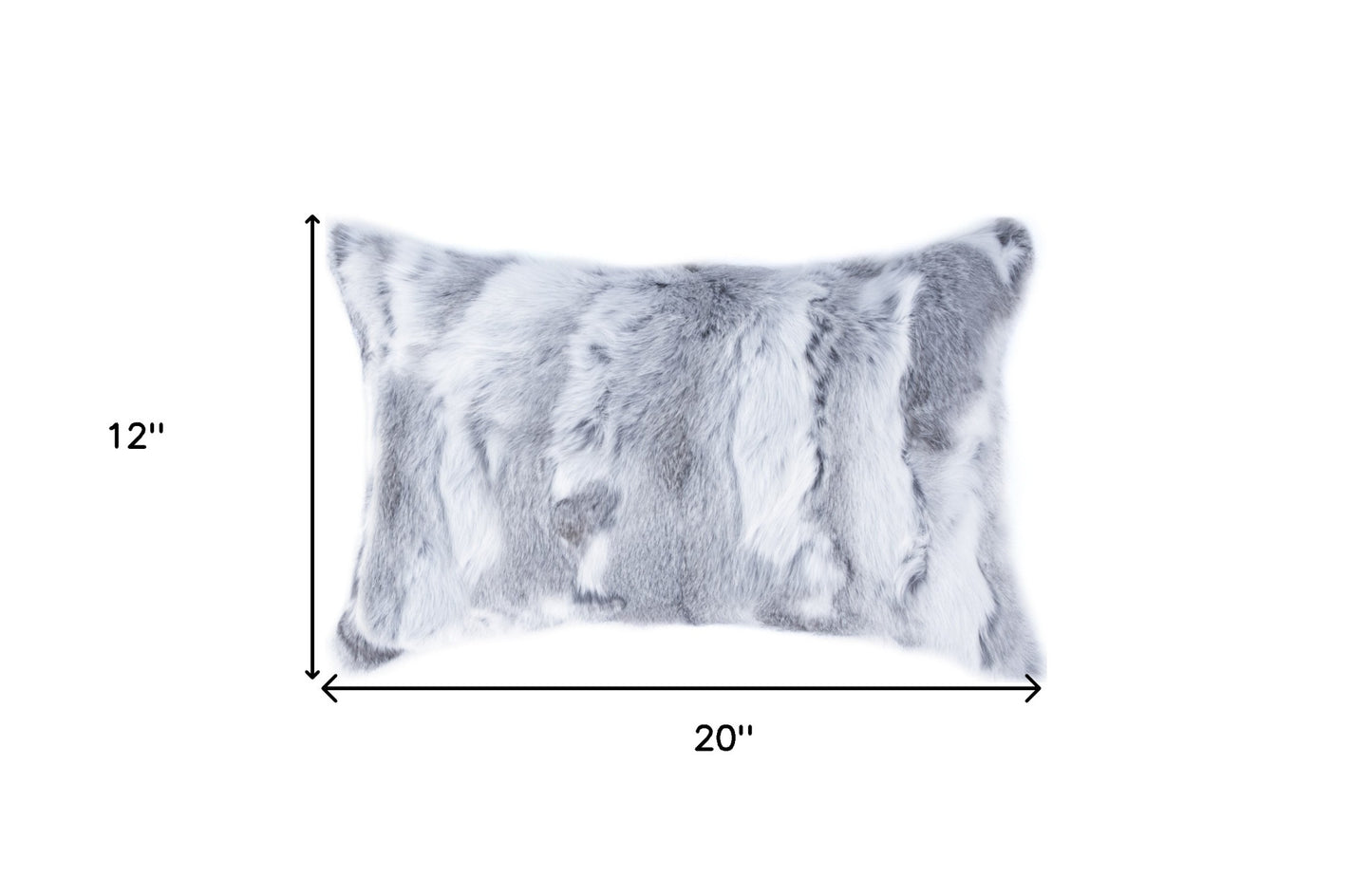 Grey Natural Rabbit Fur Pillow