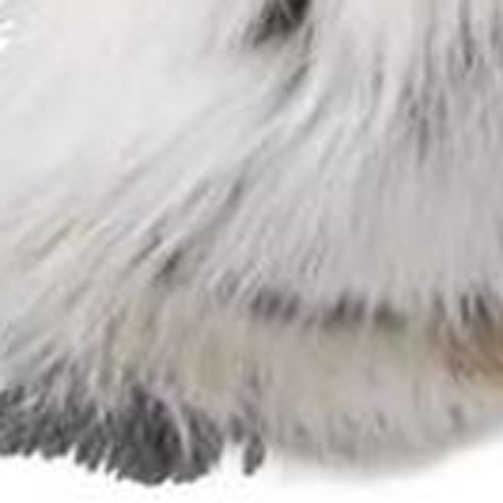 Tan & White Natural Rabbit Fur Pillow