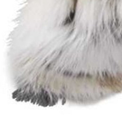 Tan & White Natural Rabbit Fur Pillow