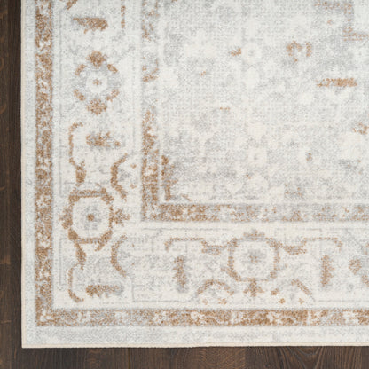 Nourison Astra Grey Pet Friendly Machine Washable Rug - Corner