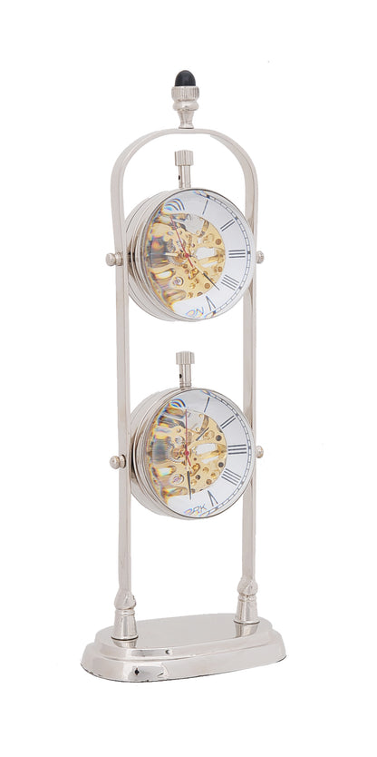 Brass See Thru Clock Double