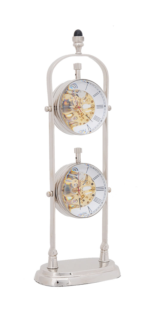 Brass See Thru Clock Double