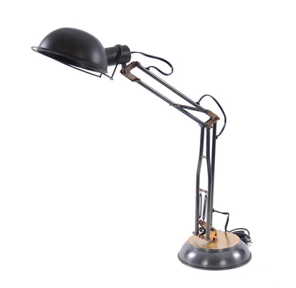 Black Desk Table Lamp w/ Black Bowl Shade