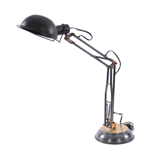 Black Desk Table Lamp w/ Black Bowl Shade