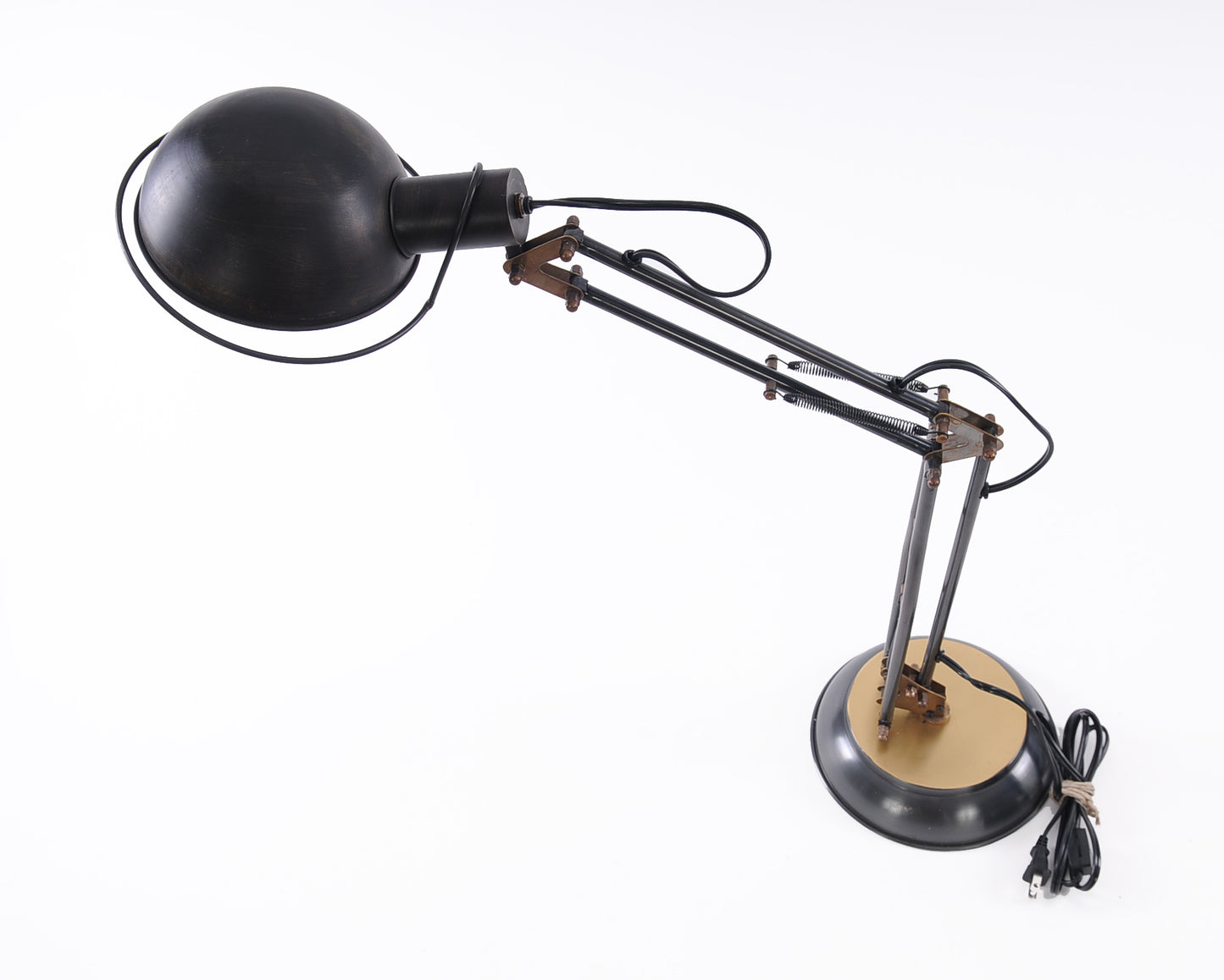 Black Desk Table Lamp w/ Black Bowl Shade
