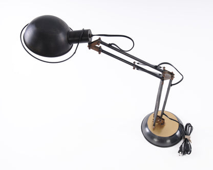 Black Desk Table Lamp w/ Black Bowl Shade