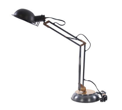 Black Desk Table Lamp w/ Black Bowl Shade