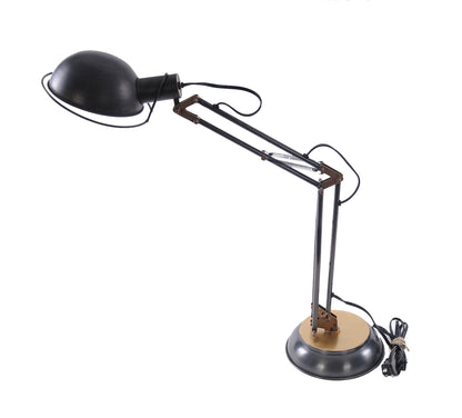Black Desk Table Lamp w/ Black Bowl Shade