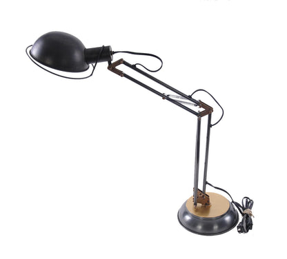 Black Desk Table Lamp w/ Black Bowl Shade