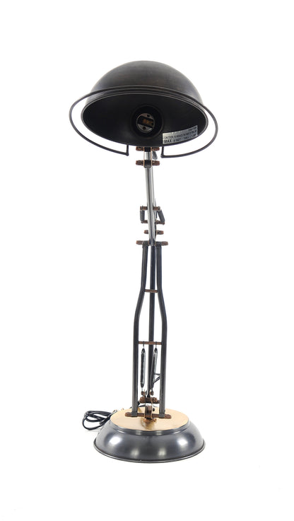 Black Desk Table Lamp w/ Black Bowl Shade