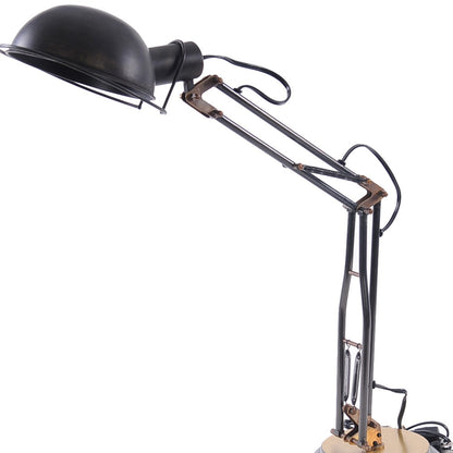 Black Desk Table Lamp w/ Black Bowl Shade