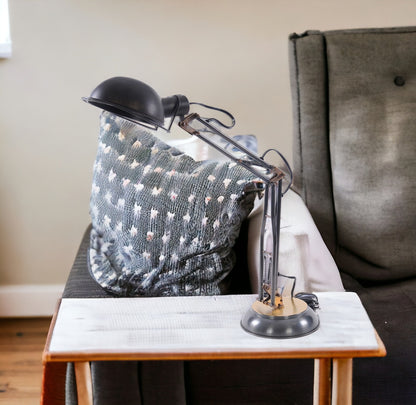 Black Desk Table Lamp w/ Black Bowl Shade