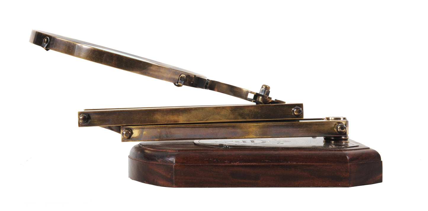 Brass Big Magnifier Glass With Wooden Base