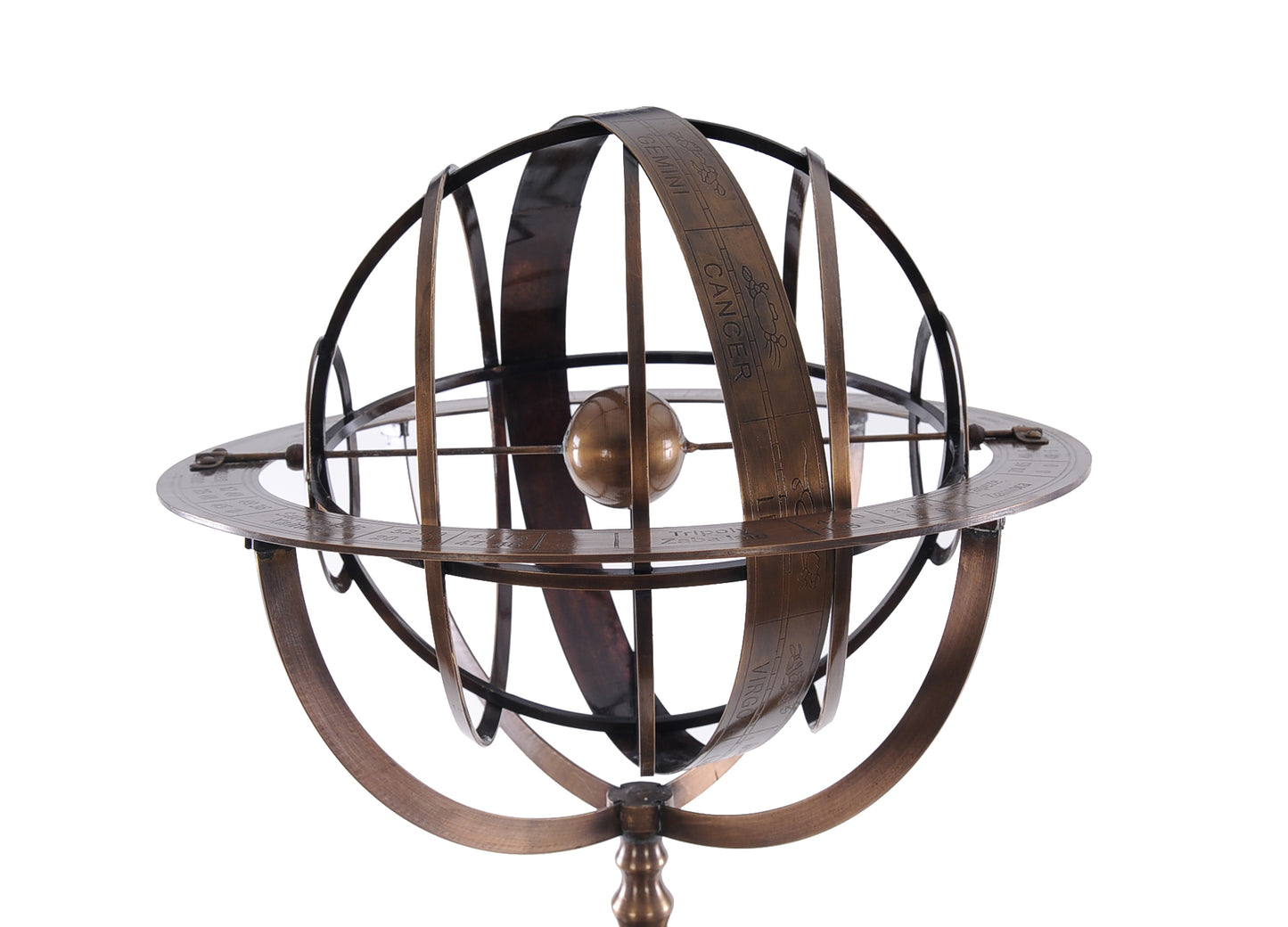 Brass Armillary With Wood Stand