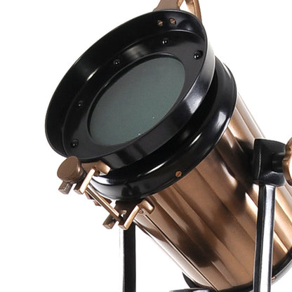Alum Steel Spot Light Wood Stand Textured Glass