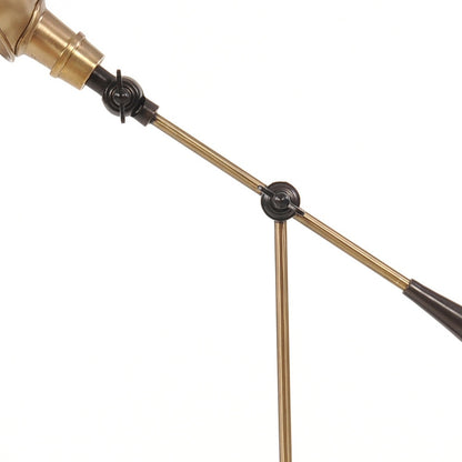 Black Adjustable Desk Table Lamp w/ Gold Bowl Shade