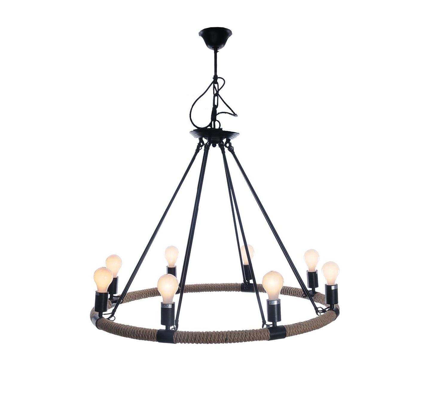 8 Bulbs Rope Pendant Light