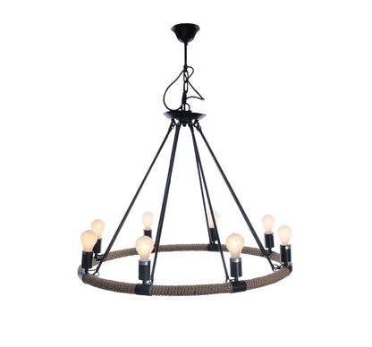 8 Bulbs Rope Pendant Light