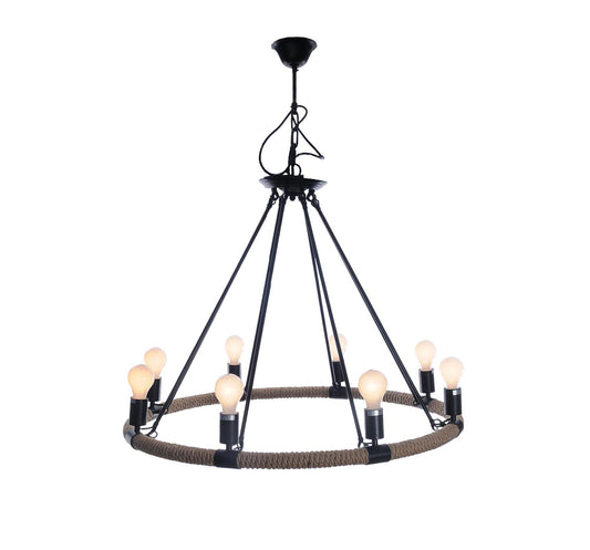 8 Bulbs Rope Pendant Light