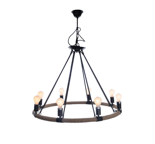 8 Bulbs Rope Pendant Light