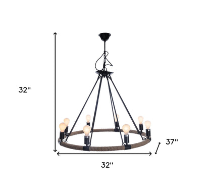 8 Bulbs Rope Pendant Light