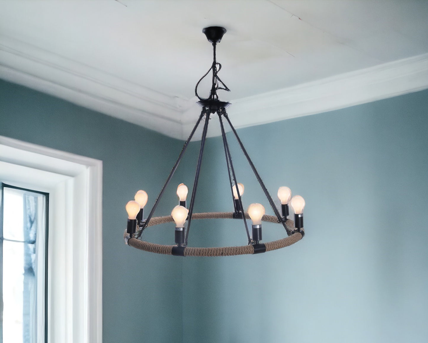 8 Bulbs Rope Pendant Light