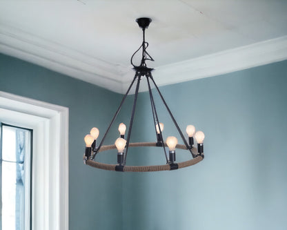 8 Bulbs Rope Pendant Light