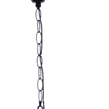Natural & Black Iron & Rope 3 Light Ceiling Light